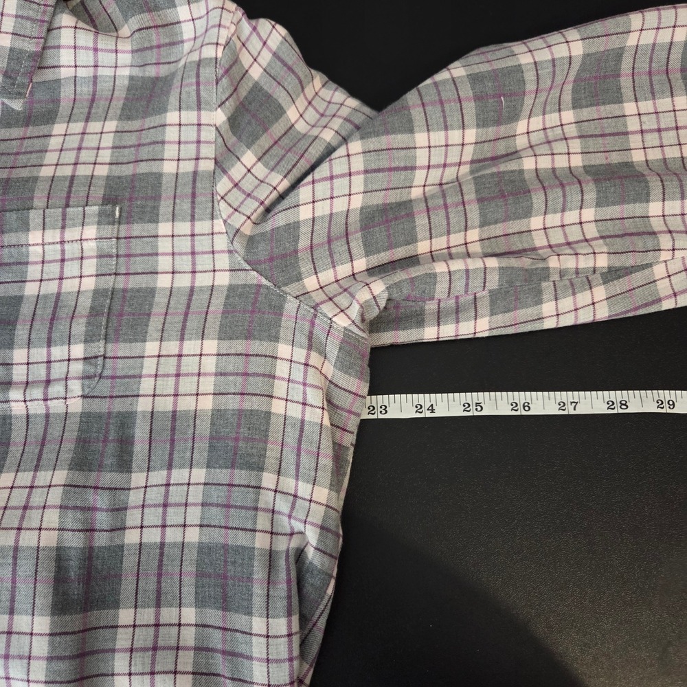 LL Bean Womens Flannel Fleece Lined Shirt Jacket Gray Purple Plaid M Cabincore - Picture 9 of 12